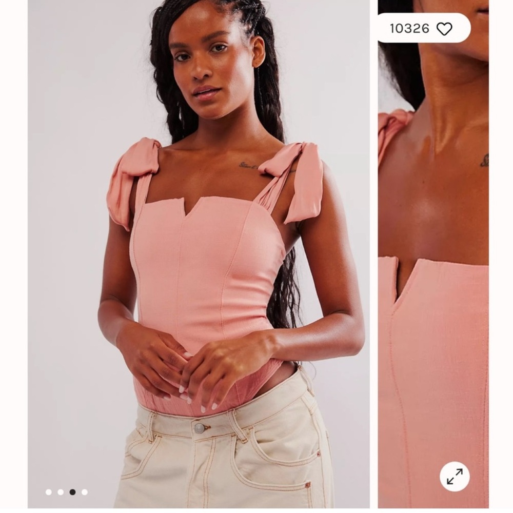 Free People Lola body suit with tie straps NWT size L